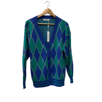 Haven  Womens  Size L / M Button-down Cardigan Blue / Gold / Green 