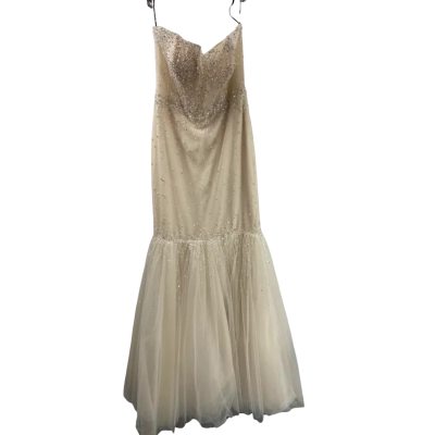 Vera Wang Womens  Size 42 Wedding Dress Beige / Cream / Silver 