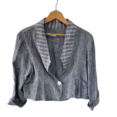 Banana Blue Womens  Size M Cropped Jacket Grey 
