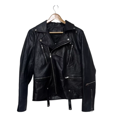 Dress Volume Korea Black Biker Leather Jacket Size Medium