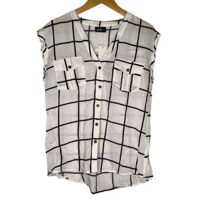 Dotti Womens  Size 6 Singlet Top Black  / Checked / White 