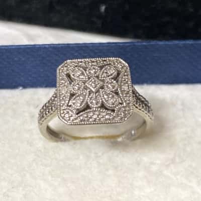 Sterling silver halo ring 