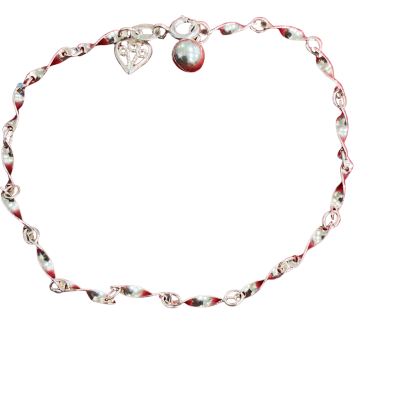  Womens Stirling silver twist Figaro 19cm Bracelet 