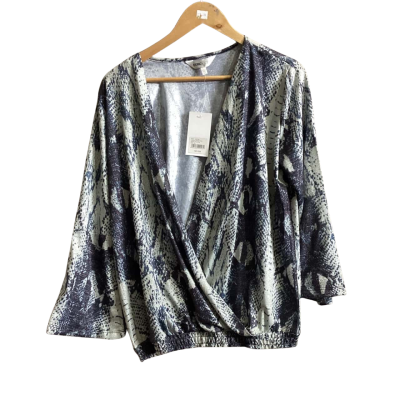 Euroedit Womens  Size 40 Long Sleeve Top Blue 