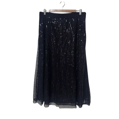 Cue  BNWT Sequinned Skirt  Size 14 Black  