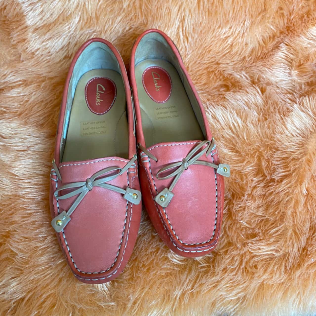 Clarks Women's Loafers with Tassel Size 4 , Apricot colour(s)