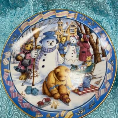 Franklin mint Teddy Bear Winter Wonderland plate