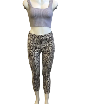 Joseph Ribkoff Womens  Size 10 Pull On Skinny Crop Pants Black / White