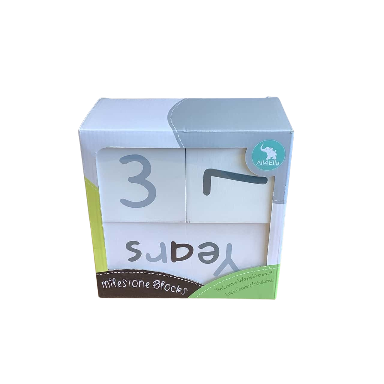 New in Box All 4 Ella White Milestone Blocks (s)