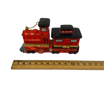 Mudpie Choo Choo Train Trinket Box First Tooth/First Haircut 