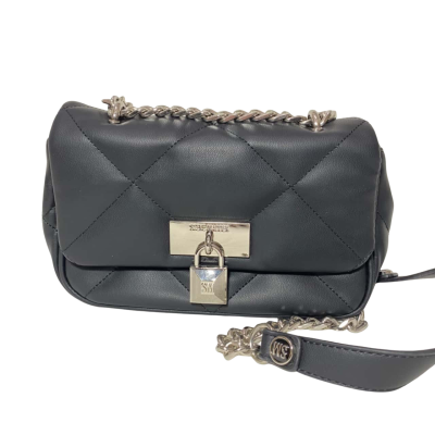Steve Madden Womens Black Leather Cross Body Bag 
