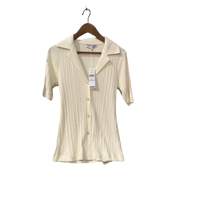 Saba Womens  Size M Short Sleeve Shirt Off White 