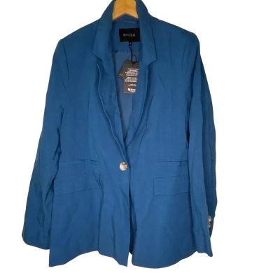 Basque Womens  Size 12 Suit Jacket Blue 