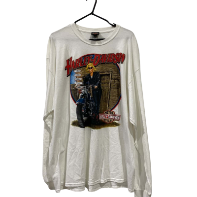 Harley Davidson Unisex White Long Sleeve Shirt
