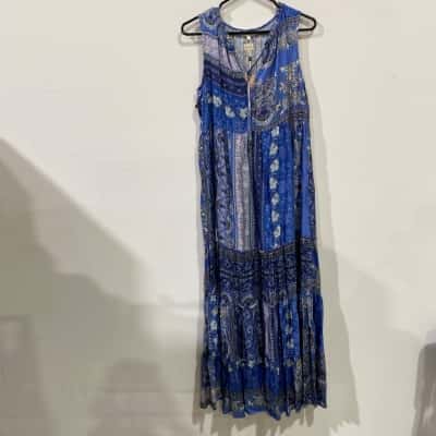 Odd Molly Robyn Long Dress Size 10 Blue 