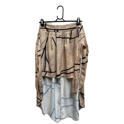  Womens Maxi Skirt Beige / Black  