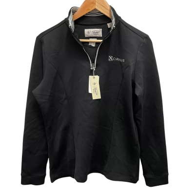 Cirrus Penguin Mock Quarter Zip Black Stretch Top Size M