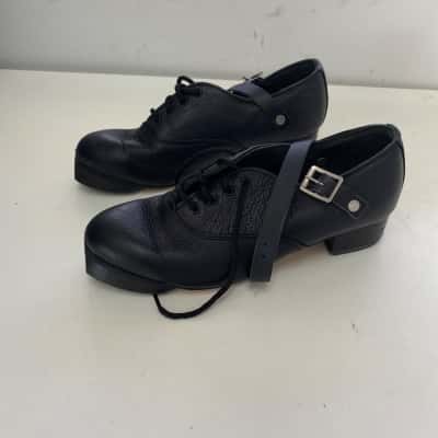 Antonio Pacelli Black Leather Superflexi Irish Jig Shoes Step Shoes Size 6.5 
