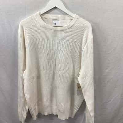 Mens White Yd Cotton 3XL Sweater