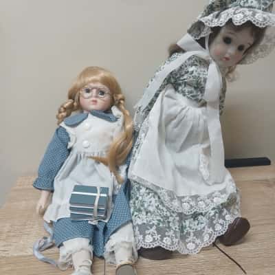 2 Vintage Porcelain Doll