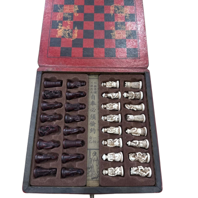 Oriental Style Terracotta Warrior Chess Set With Board