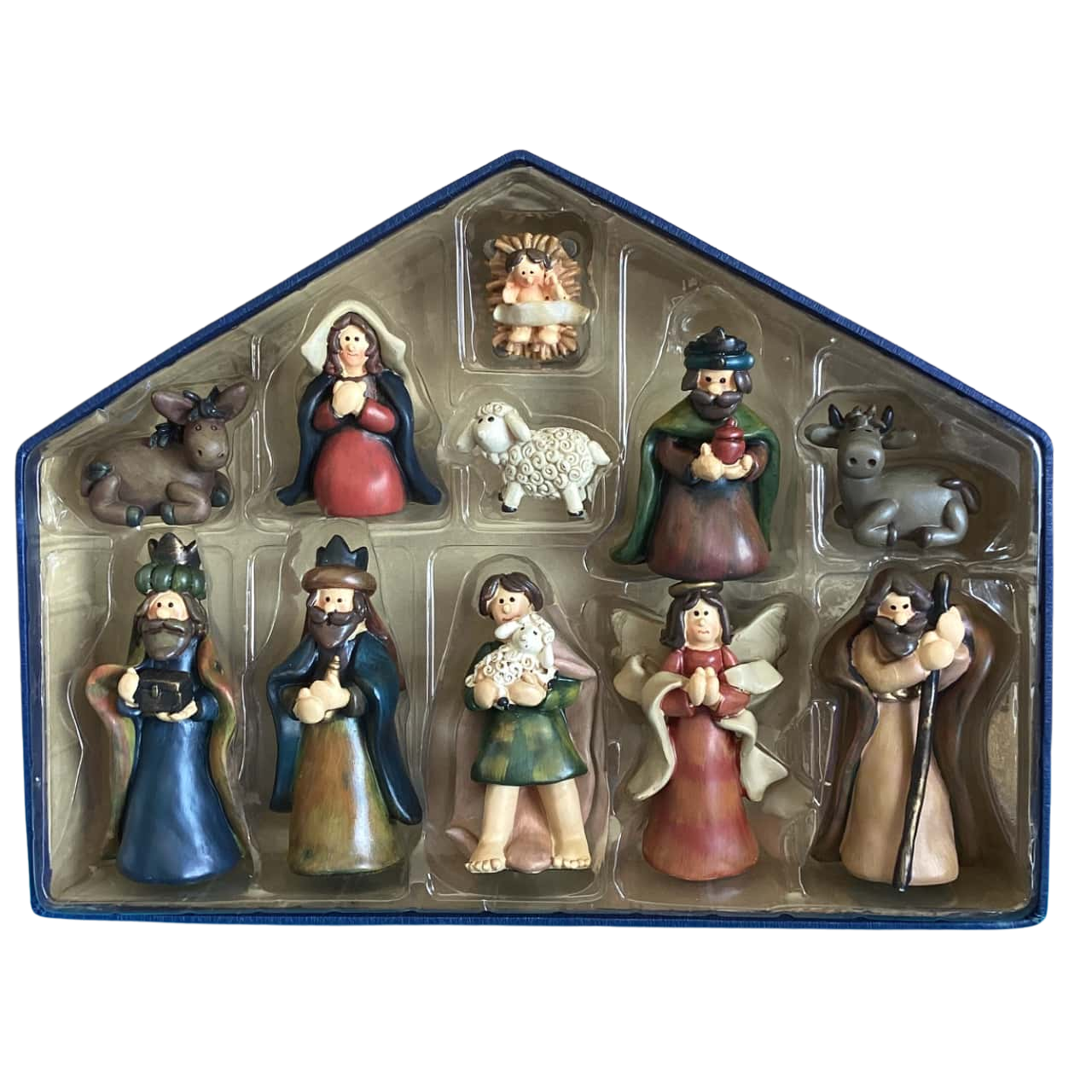Artesian Hand Decorated Christmas Nativity Set (rare)
