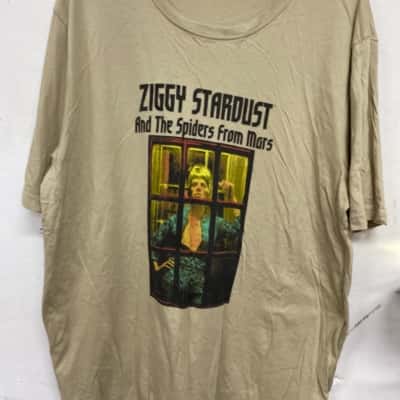 Ziggy Stardust Mens  Size XXXL Short Sleeve T-shirt Beige 