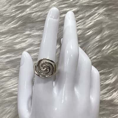Unisex Silver Tone Ring 