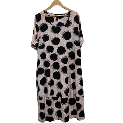 Taking Shape Womens  Size S Short Sleeve Dress  Black  / Pattern / Pink  / White 