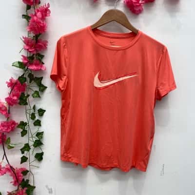 Nike Womens DRI-FIT T-Shirt Size L Red Orange 