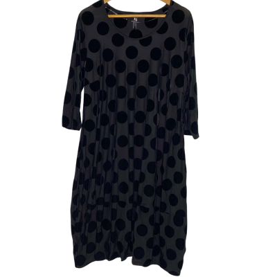Taking Shape Womens  Size S Midi Dress Black  / Polka Dot 