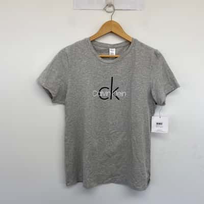 Calvin Klein Grey Short Sleeve T-shirt Top  Size L 