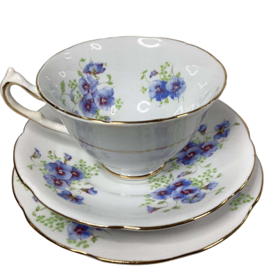 Collingwood Gilded with violets cup saucer plate