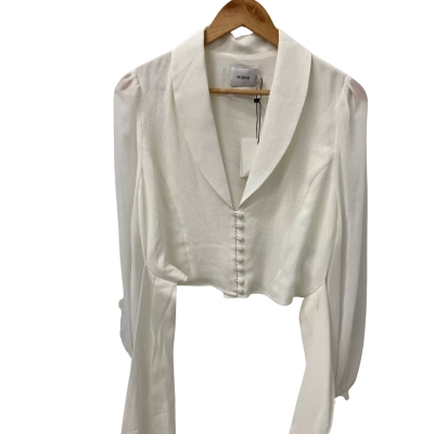 Misha Collection Womens  Size 10 Long Sleeve Top Ivory 