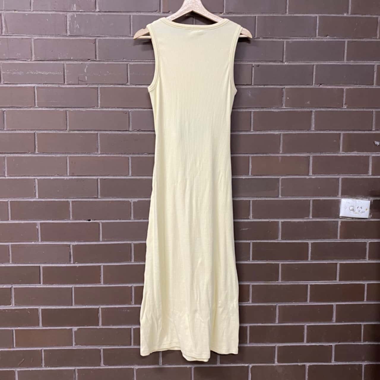 strapless open back dress Square-Neck Ribbed Knit Dress