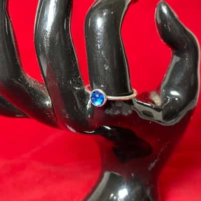 Pandora 925 Sterling Silver Blue Stone Ring 