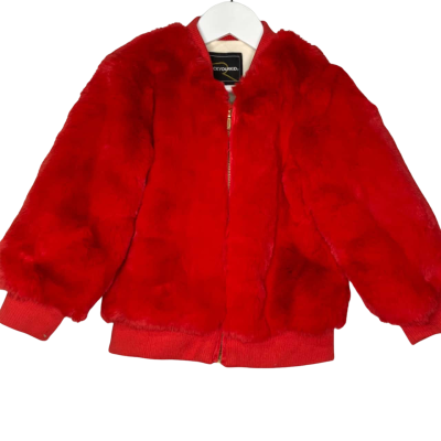 Brand new Rock Your Kid Kids  Size 4 red faux fur jacket RRP $99