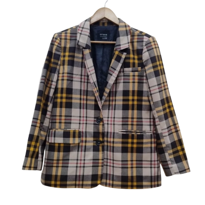 Cotton On Womens Size 8 Blazer Beige / Gingham (11)