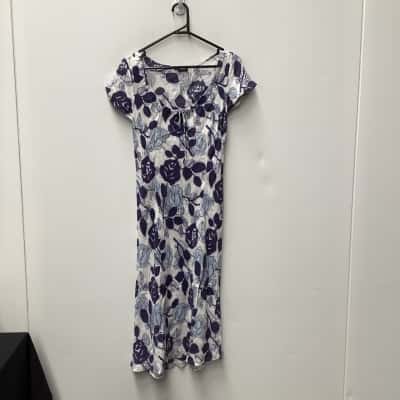 Hobbs Womens  Size 10 / 8 Casual Dress Blue / Floral 