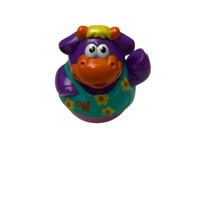 Vintage 2003 Playskool Weeble wobble purple Cow Barn Dance  