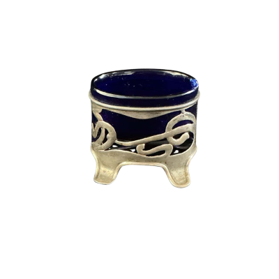 Sterling silver salt cellar hallmarked L&S - see photos