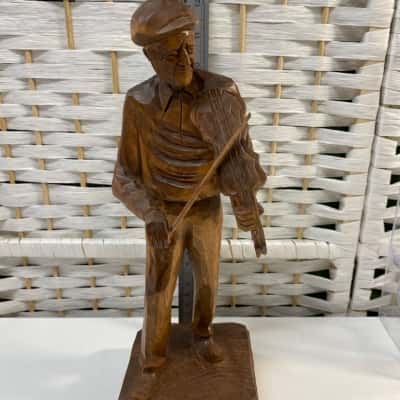 Original Caron Fiddler wood carving