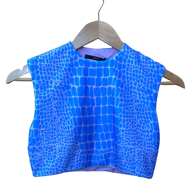 Alex Perry Blue/Pink Patterned Crop Top Size 8
