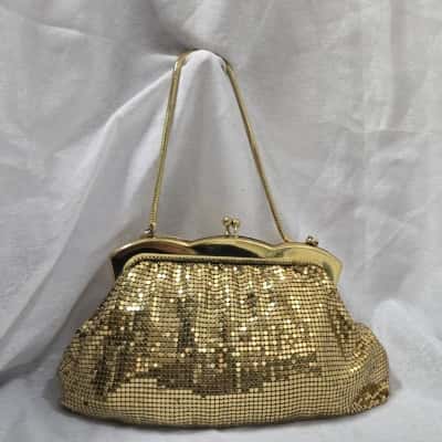 Glomesh Womens Gold evening bag