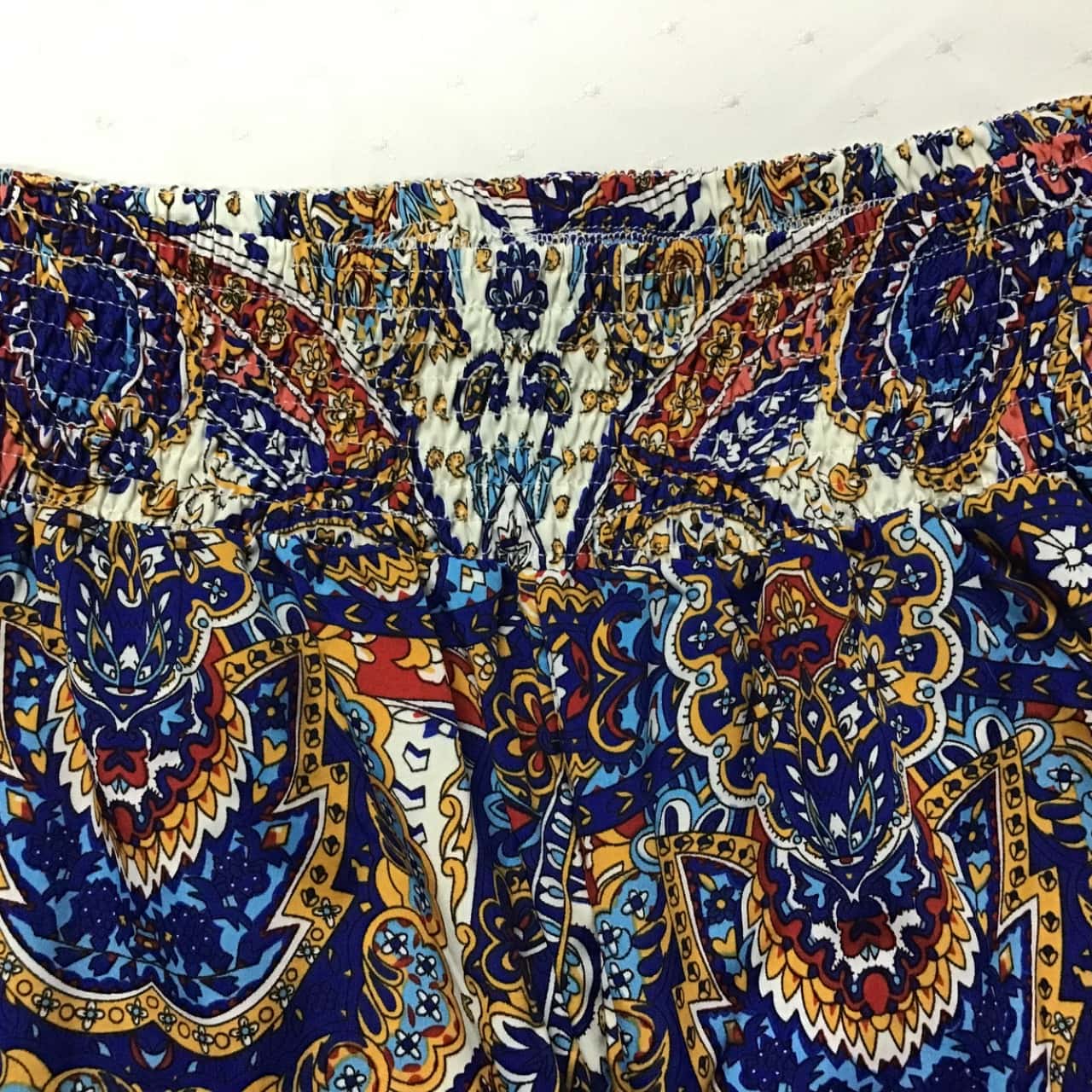 Womens Size XL Multicoloured / Pattern Shirred Waist / Elastic Ankle Pants