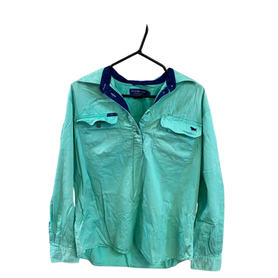 Ringers western  Womens loose fit teal button up Size 14 