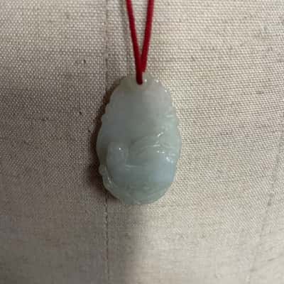 Pale Jade Like Rabbit Necklace Womens 