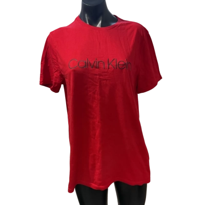 Calvin Klein Womens  Size S Short Sleeve Shirt Red 