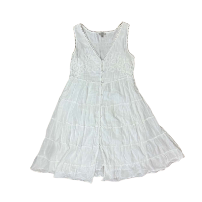 Adrift Boho White Ruffle Maxi Dress Size S 