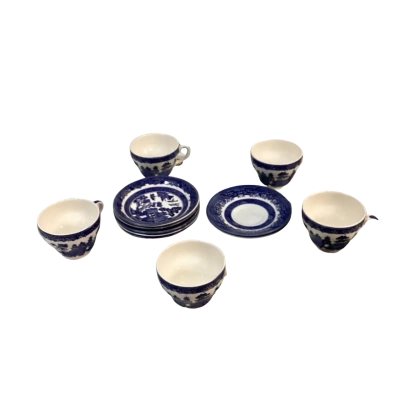Willow mismatched tea set items, made in England